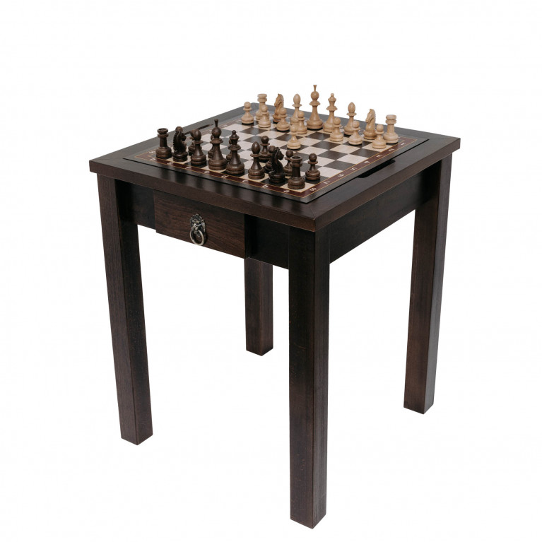 Sakkasztal "Harmony", klasszikus, kombinált (tömör bükk, sakk/backgammon/kávé) 